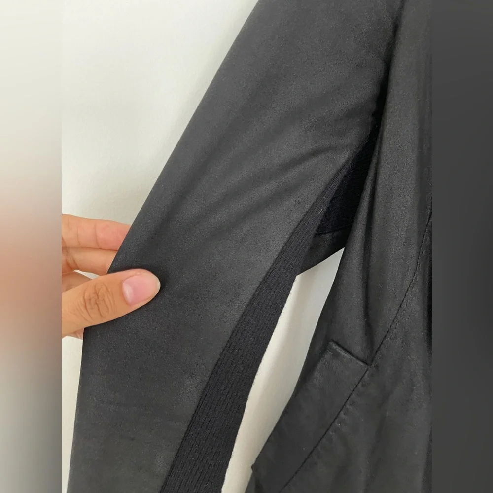 VINCE LAMBSKIN LEATHER WATERFALL DRAPE JACKET - Picture 6 of 8